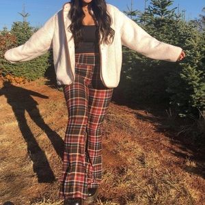 Plaid Flare Pants